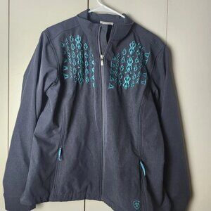 Ariat Women’s Ariat Aztec Full Zip Lightweight Jacket Size XXL Gray/turquoise